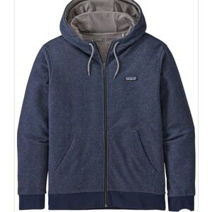 Patagonia P-6 Label French Terry Full-Zip Hoody navy blue jacket organic size XL
